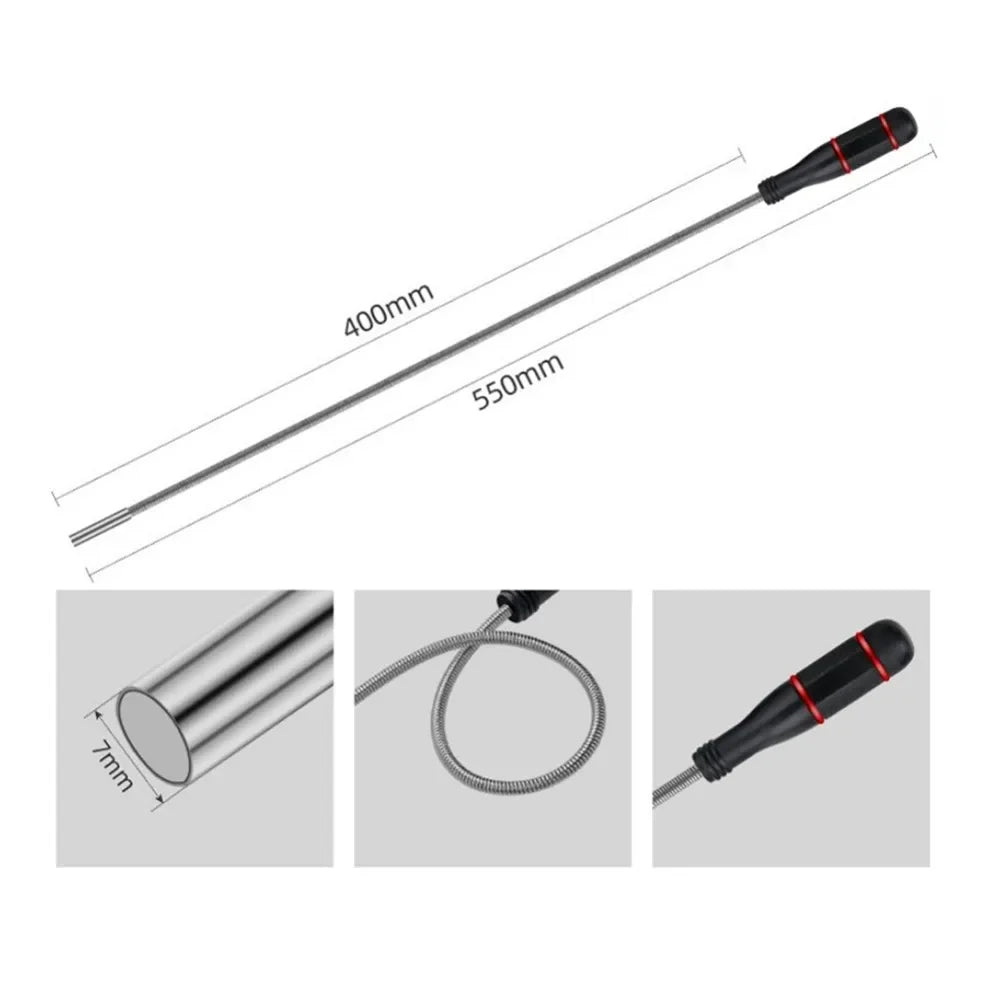 Telescopic Adjustable Magnetic Pick-Up Tools Magnetic Telescopic Magnet Grip Long Pen Telescopic Magnet Stick with LED Light