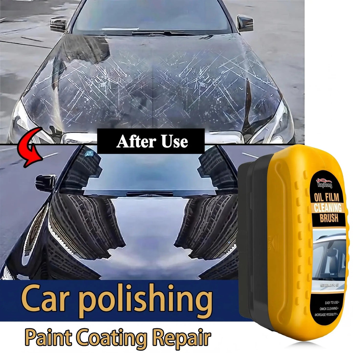 Crystal Clear Vision: Windshield Brush & Oil Film Remover for Front & Interior Windows