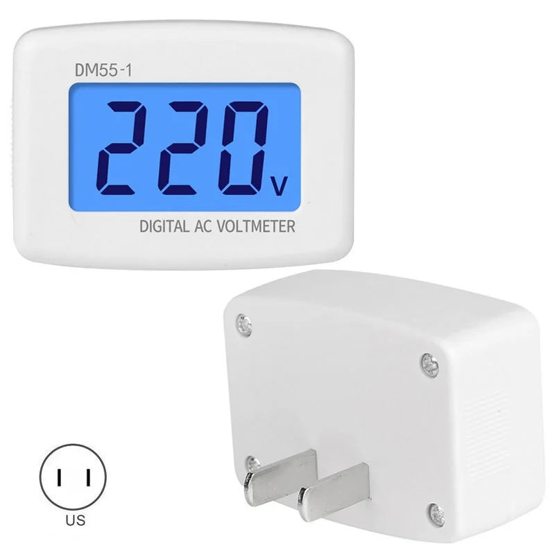 Digital voltmeter EU USA plug voltage meter socket voltage tester LCD display voltmeter 110V 220V wall panel voltmeter DM55-1