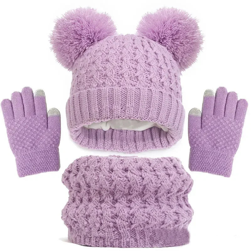 Kids Knit Beanie, Scarf & Gloves - 3 Piece Winter Set - photo 18