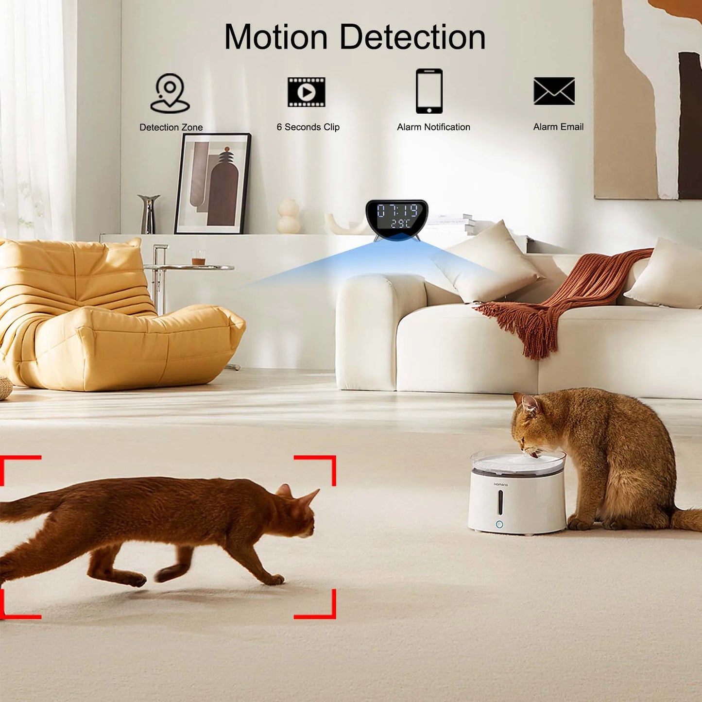 4K WiFi Clock Camera — Wireless Charging Home Security Monitor