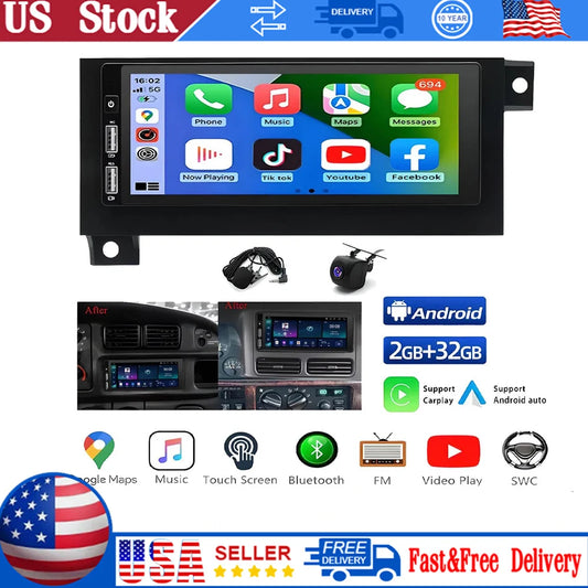 Quality 6.8" Android 13 Carplay Car Stereo Radio GPS WIFI 2Din Multimedia 2GB+32GB For 1994–2002 Dodge Ram 1500 2500 3500
