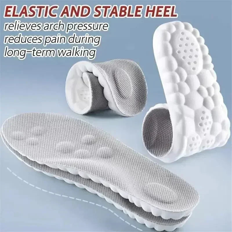 4D Cloud Air Cushion Insoles – Memory Foam + Acupressure Massage | Sweat-Absorbent Comfort Insoles