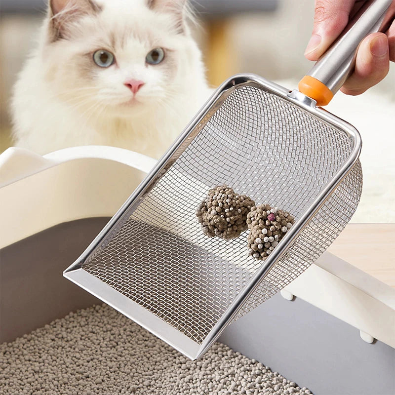 Fine Mesh Non-Stick Litter Scoop - Stainless Steel Sifter