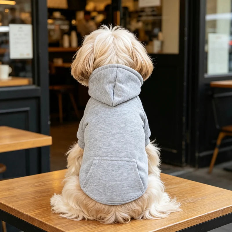 Solid Color Dog Hoodie with Pocket - Sporty Pullover – photo 7