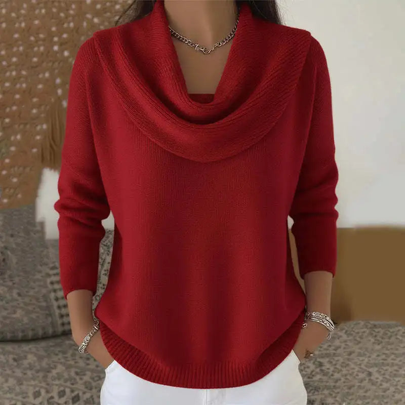 Women's draped neck pullover sweater - view 8