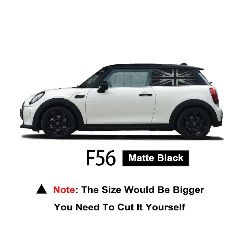 Union Jack Window Vinyl Decal – Compatible with MINI Cooper R56 R60 F54 F55 F56 F57 F60