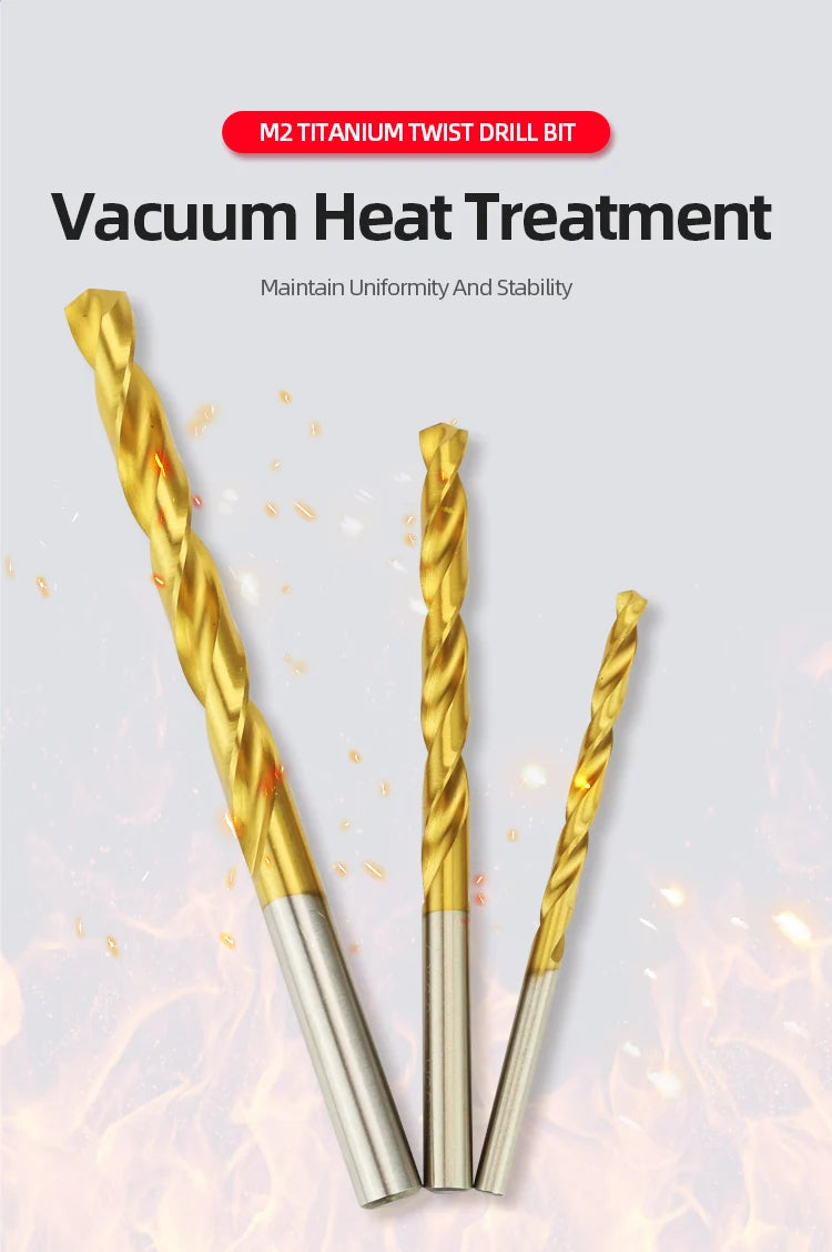 Titanium Coated HSS Twist Drill Bits for Metal
