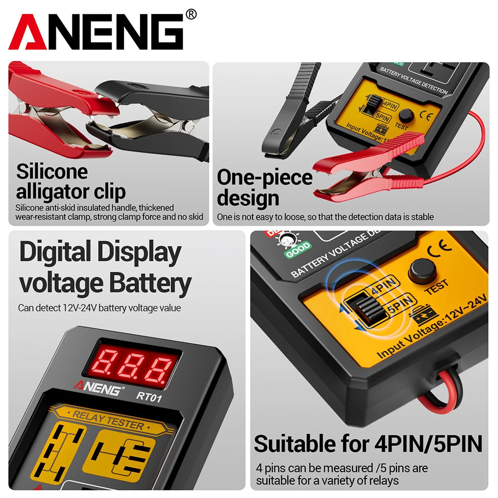 Car Relay Tester Voltage Tester ANENG RT01 Universal 11-25V Automotive Car Battery Check LED Indicator Light Relay Diagnostic