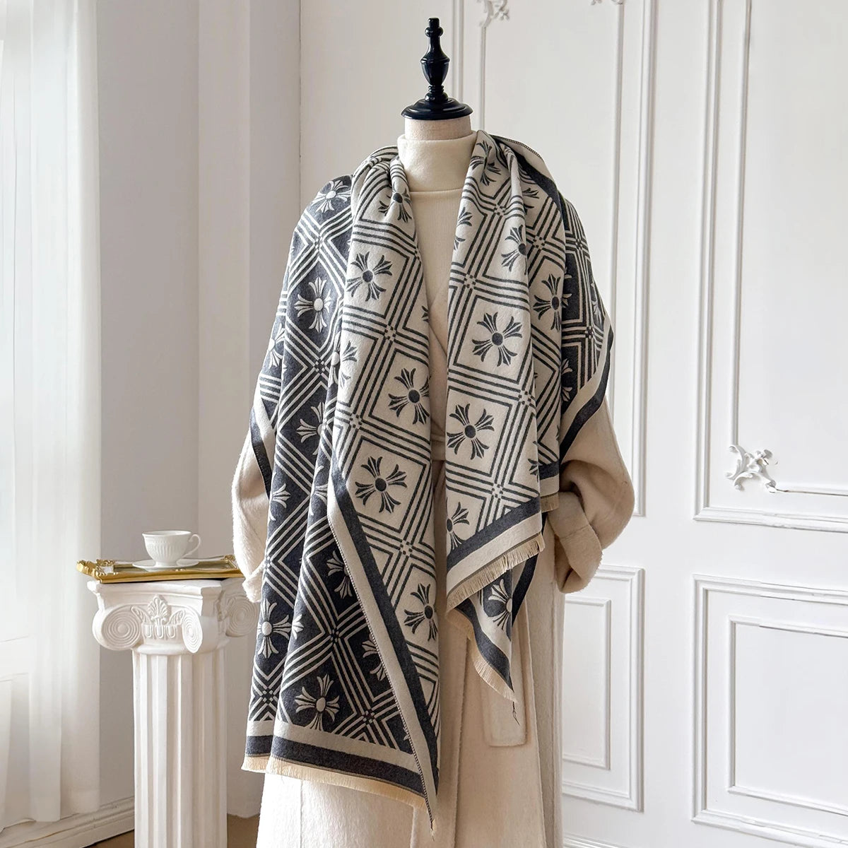 Women's Cashmere-Feel Blanket Scarf - Thick Solid Winter Wrap - photo 4