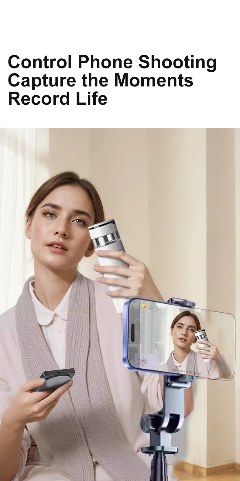 Magnetic Phone Back Vlog Selfie Monitor Screen Live Stream Camera Compatible with iPhone & Android