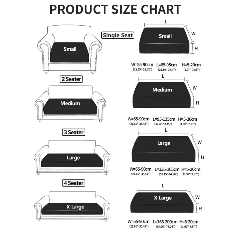 Elastic Stretch Sofa Cover Waterproof 1/2/3/4 Seater Adjustable Strap Non-Slip Slipcovers for Sectional Recliner Living Room