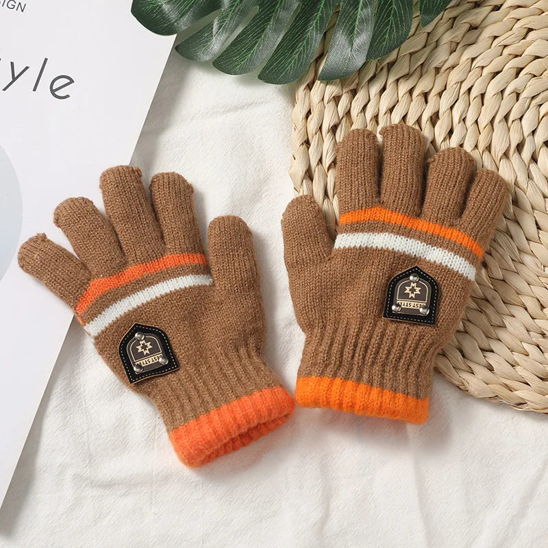 Kids Knit Winter Gloves - Double Layer Gloves for Boys and Girls - photo 6