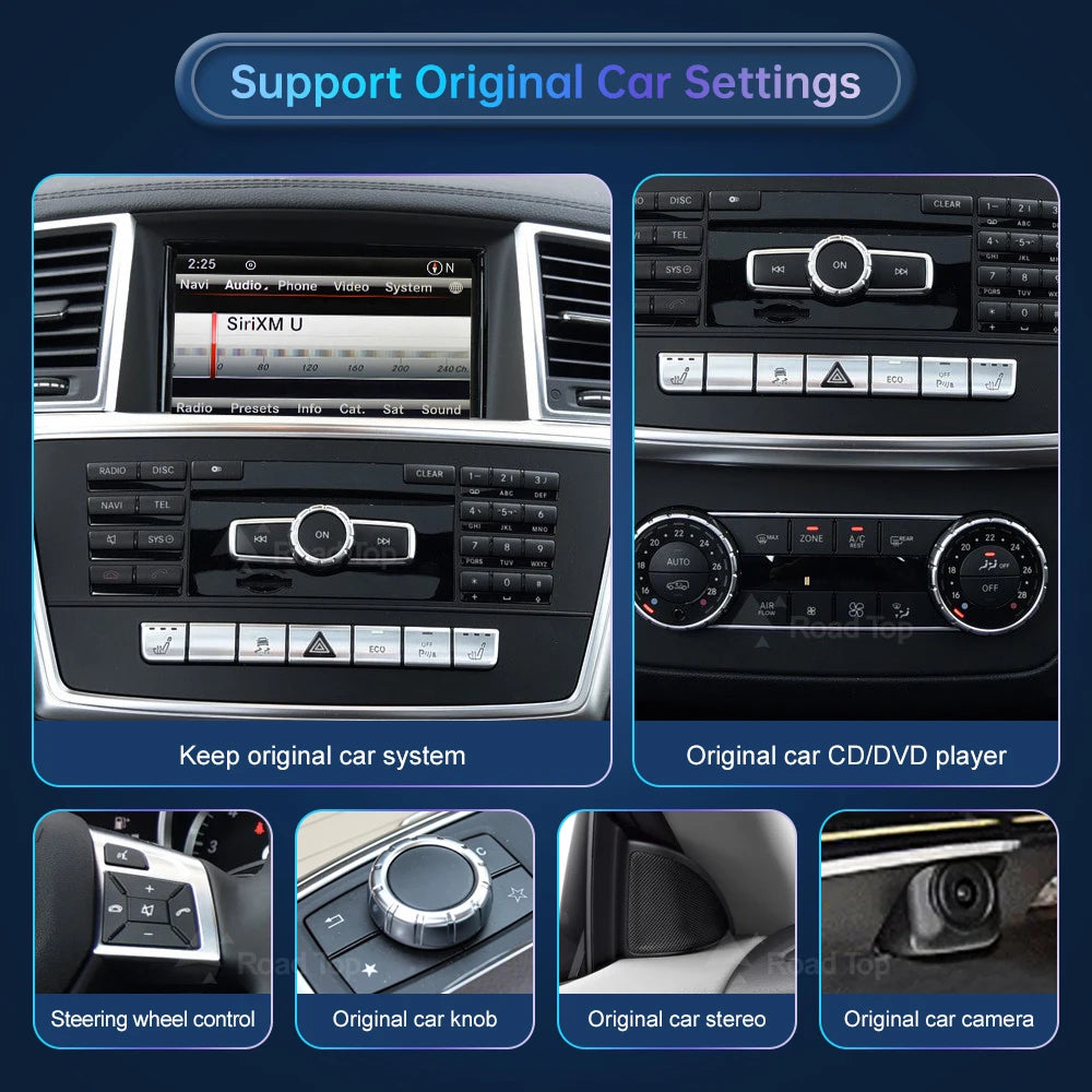 12.3'' Multimedia Display For Benz ML W166 GL X166 GLE GLS 2012-2018 Touch Screen Wireless Carplay Navigation Android Auto