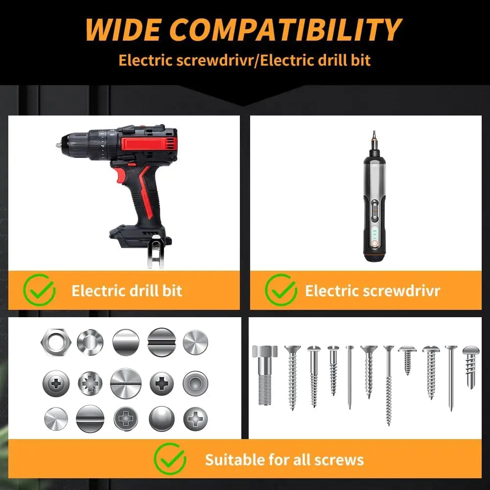 Spring-Loaded Screw Holder Drill Bit Anti-Drop Screwdriver Bit Fixing Clamp Set Screw Holder Drill Bit Phillips Screwdriver Bit