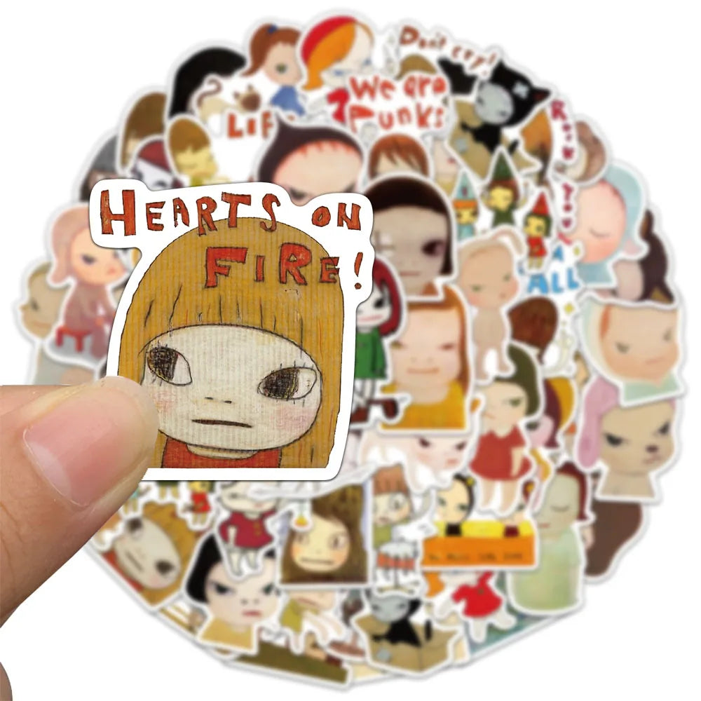 50/100/150PCS Yoshitomo Nara Stickers Cute Handbooks Material Phone Cases Laptop Suitcases Water Cups Waterproof Stickers