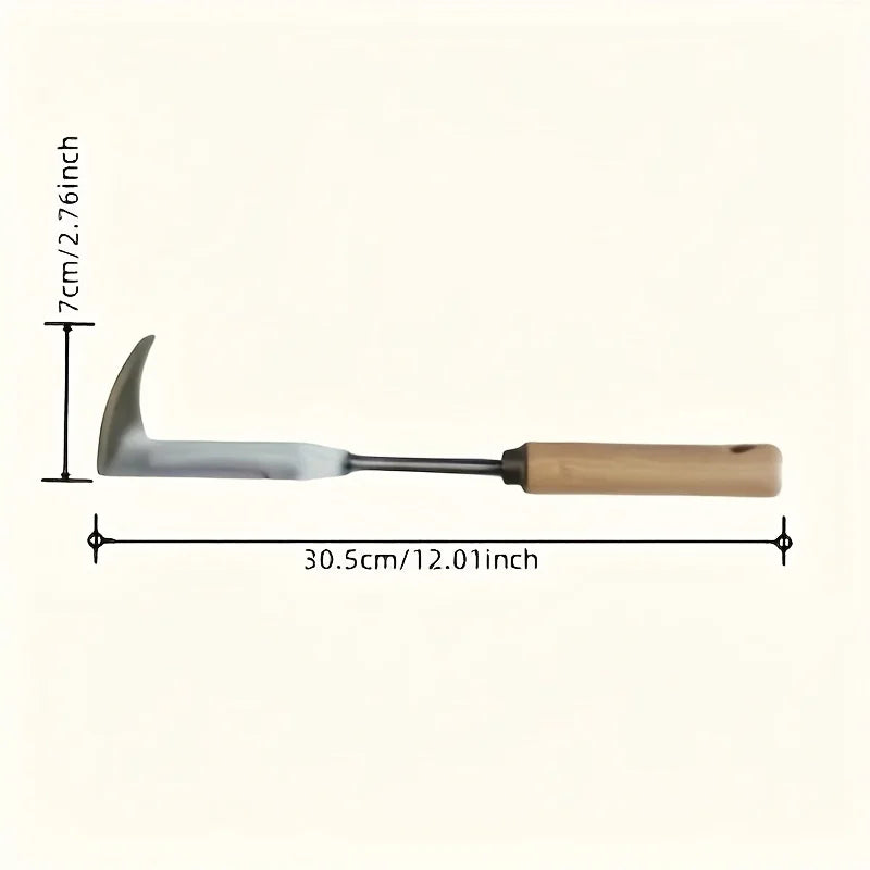 Stainless Steel Garden Weeder Knife, Wooden Handle Hand Weeding Tool for Lawn, Vegetable Garden & Plant Care, Summer Gardening A