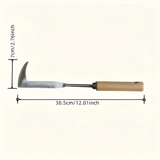 Stainless Steel Garden Weeder Knife - Wooden Handle Hand Tool for Lawns - photo 4
