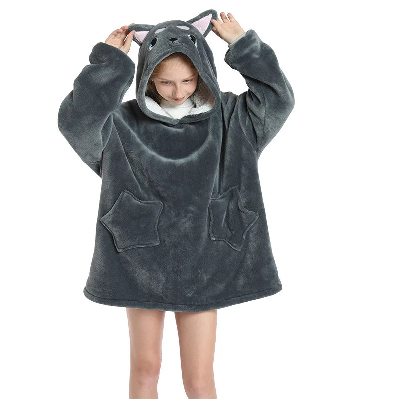 Kids Oversized Hoodie Blanket - Animal Wearable Blanket with Sleeves - photo 19