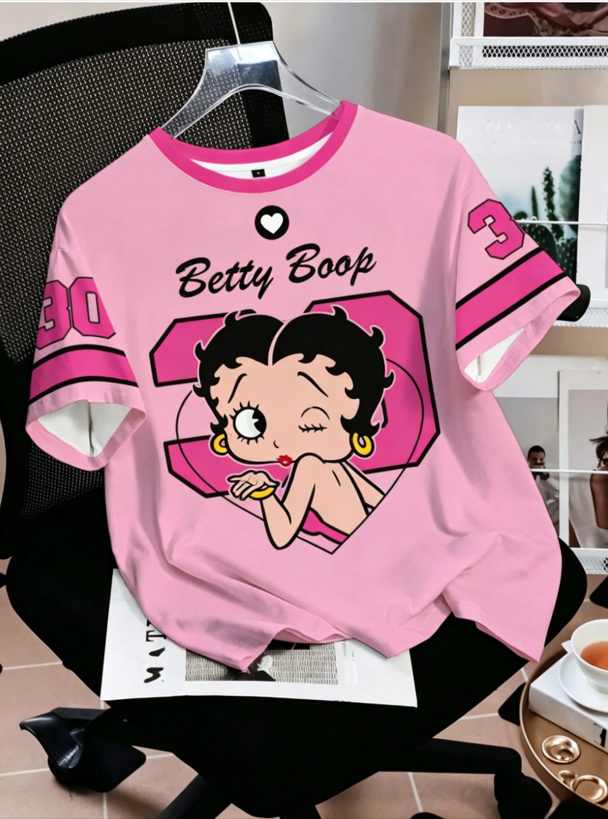 Betty Boop Cartoon 3D Print Short Sleeve T Shirt Men Women Family Matching Parent Kids Summer Casual Sport Daily Graphic Tee