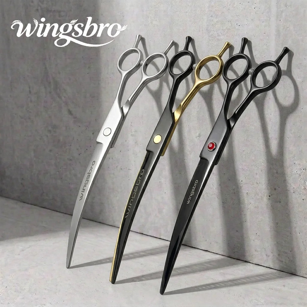 7-Inch Curved Pet Grooming Scissors - Left & Right Hand