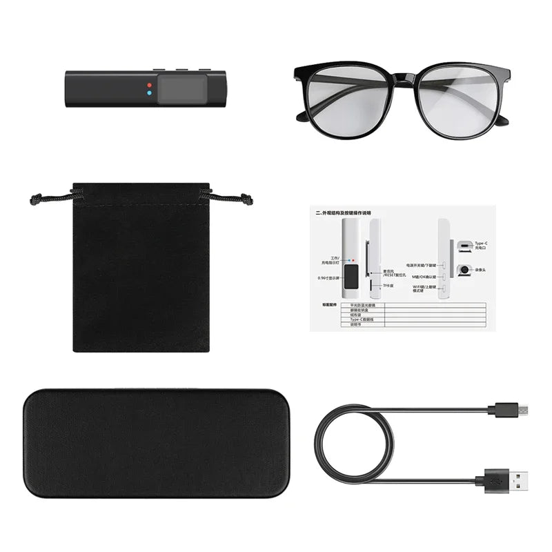2.7K Glasses Camera — WiFi Wearable POV Recorder for Driving
