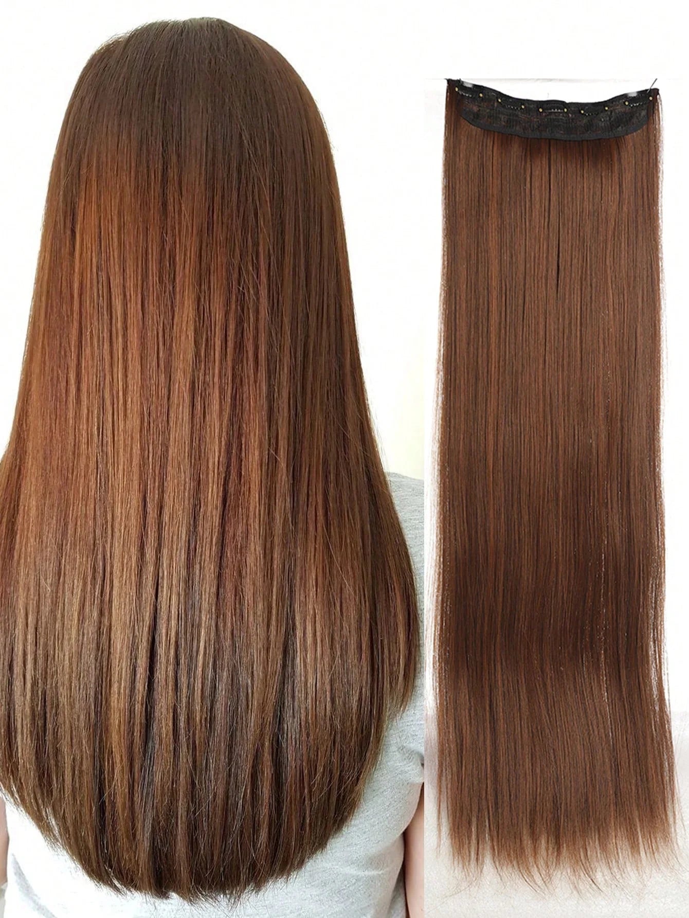 24inch/32 inch/40 inch Long Straight Synthetic Hairpieces Clip In Hair Extensions Black Natural Hair Piece for Women