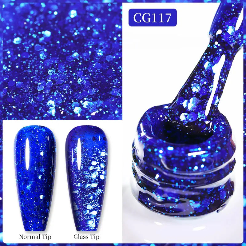 BORN PRETTY Christmas Green Glitter Gel Nail Polish 10ml Sparking Red Glitter White Gold Silver Santa Winter Snowflake Soak Off