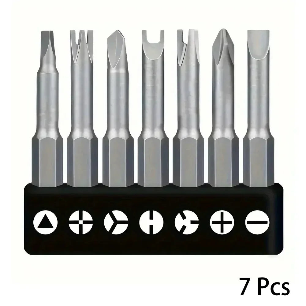 Precision Y U Shaped Triangle Screwdriver Magnetic Bit 1/4in Inner Cross Three Points Screw Driver Security Tip For Power Drill