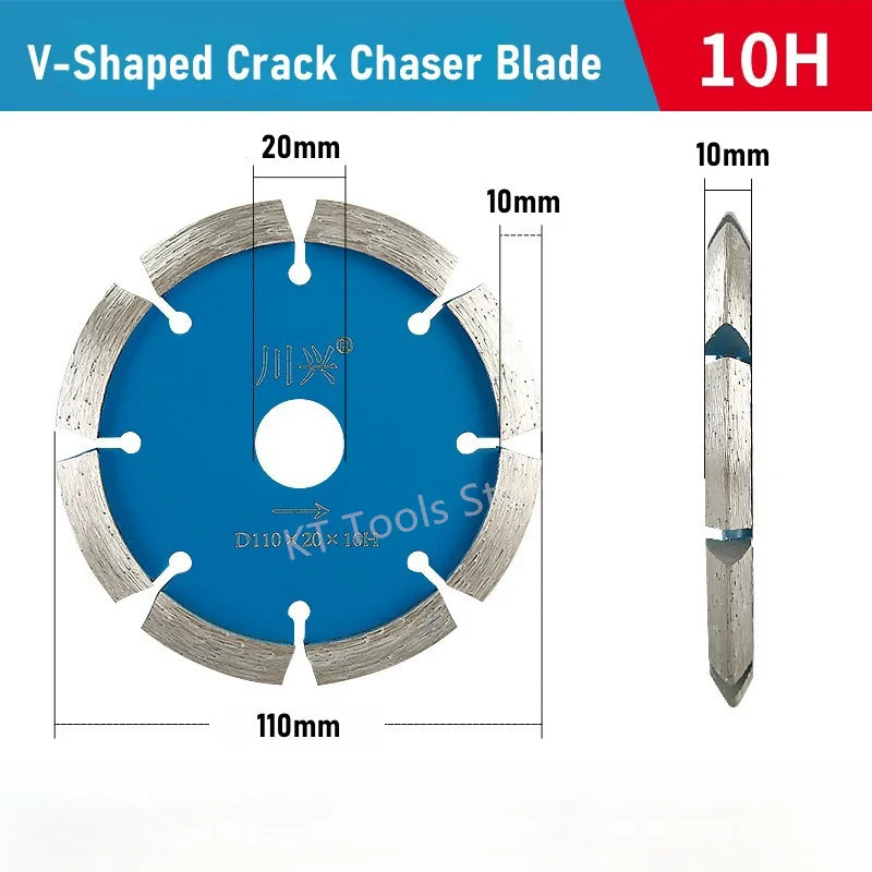 110mm Diamond Crack Chaser Blade with 7/8/10mm Thickness Circular Saw Blade Groove Cutting Disc For Wall Concrete Marble Granite