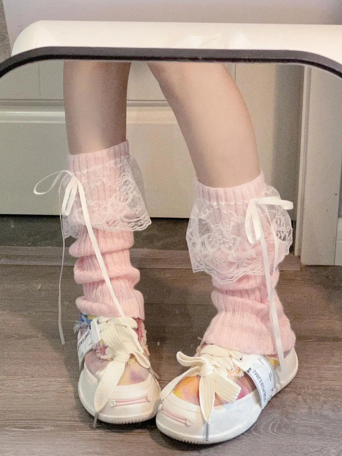 Women's Knit Leg Warmers with Bow - Stretch Ankle Boot Cuffs - photo 7