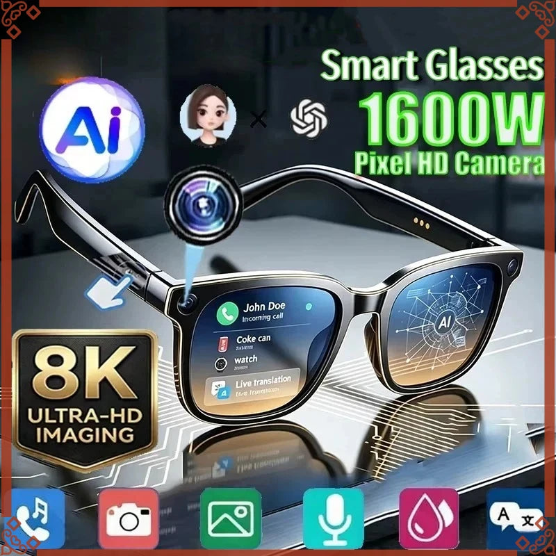 AI Smart Glasses — 8K Camera, Voice Assistant & Translation