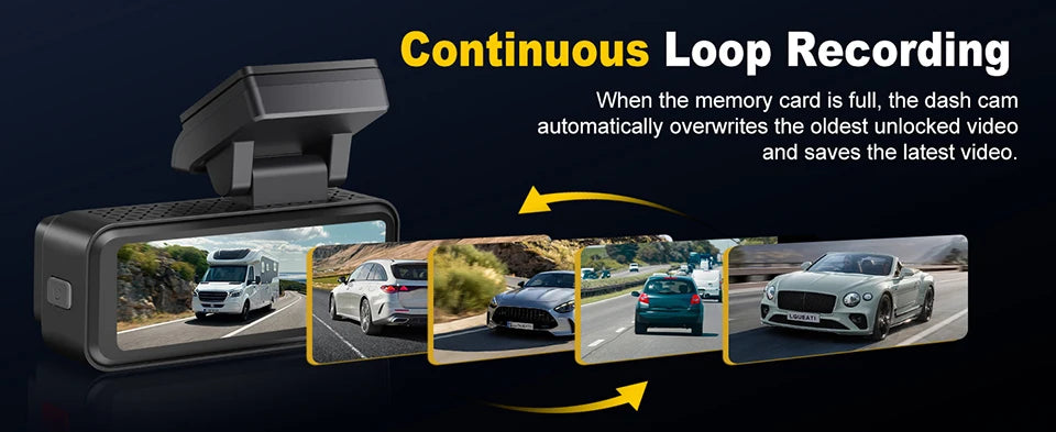 Acceo 4K Dashcam WIFI GPS CAR Video Recorder Dual Lens Support 2.5K Rear Camera Night Vision 24H Parking Monitoring Black Box