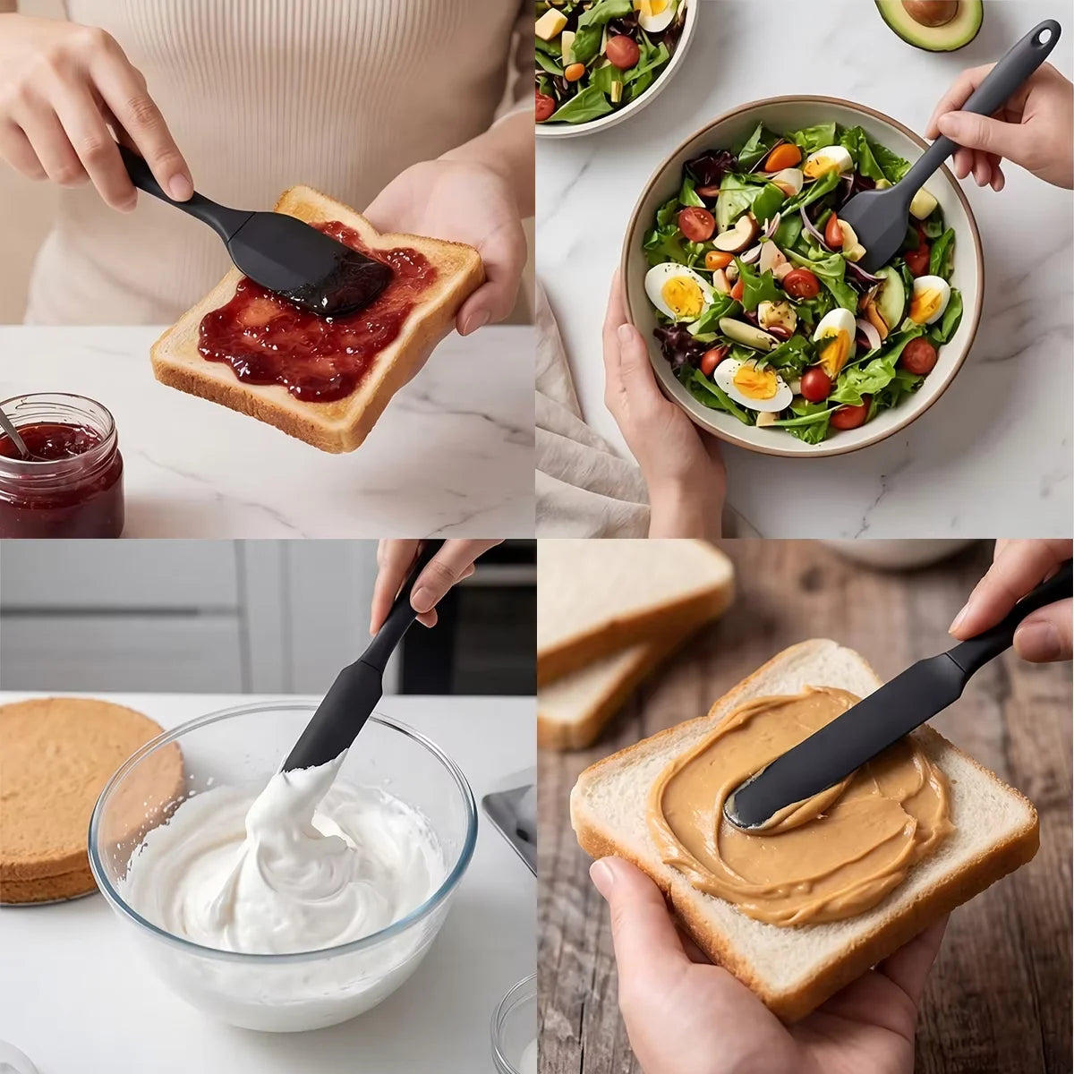 6-Piece Silicone Baking Set - Spatulas, Cream Scraper and Oil Brush - photo 3