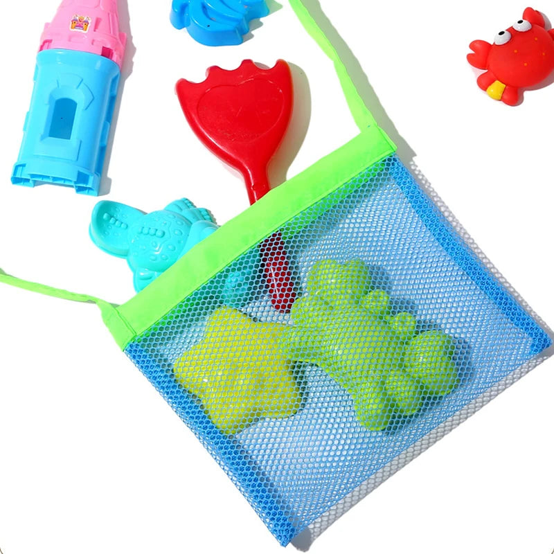 Ultralight Outdoor Mesh Beach Bag For Kids Children Beach Shells Toys Clothes Pocket Toy Storage Organiser Foldable Portable Bag