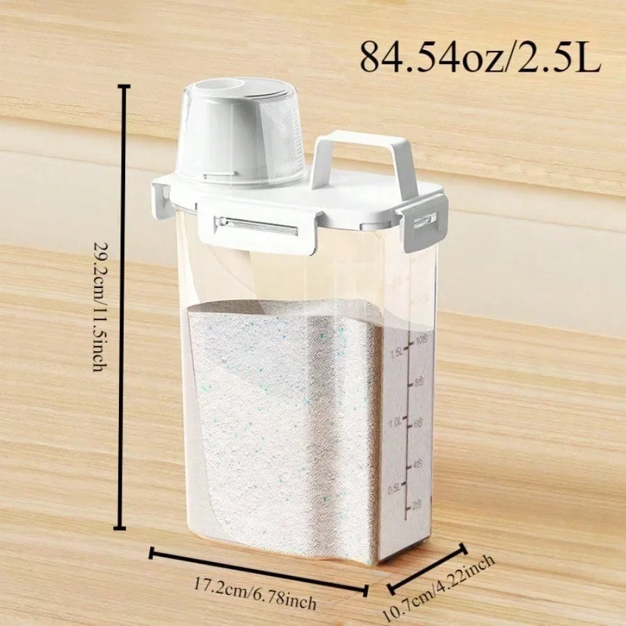 2.5L Airtight Grain Storage Bin - Covered Flour & Rice Container - photo 5