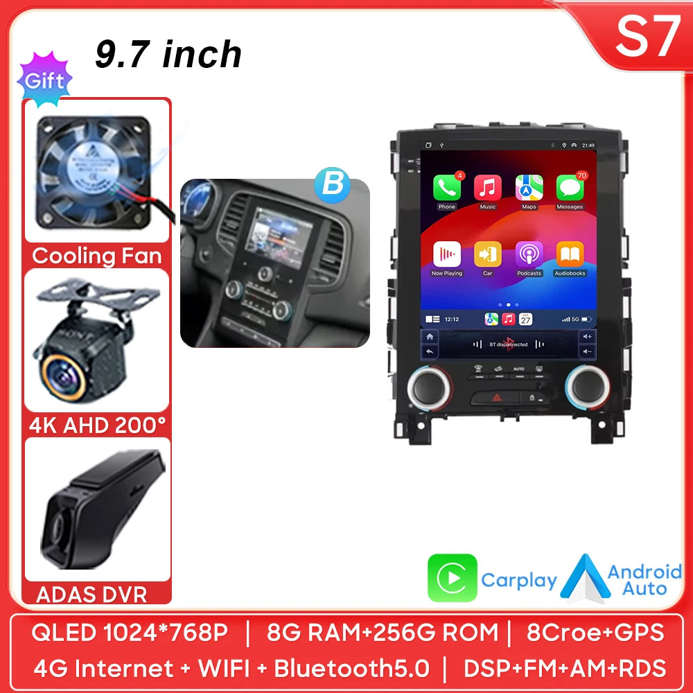Car Stereo with Apple CarPlay & Android Auto, Compatible with Renault Koleos, Megane 4 & Talisman