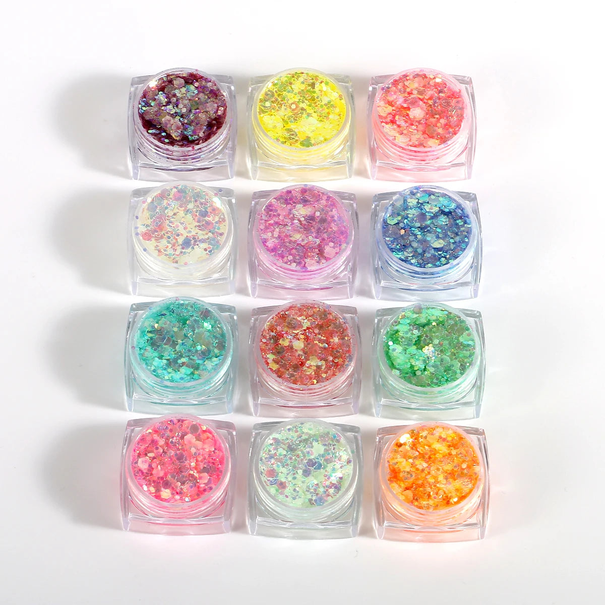 Bowitzki 12 Colors Glow in The Dark Glitter Gel Face Glitter Body Glitter Gel Hair Glitter Gel  UV Glitter or Raves Festivals ﻿