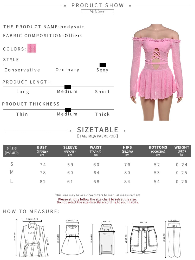 Nibber Slash Neck Backless Dress Sexy Fall Trend Women Thin Bandage Hollow Lace Birthday Party Stretch Jacquard Mini Bodycon