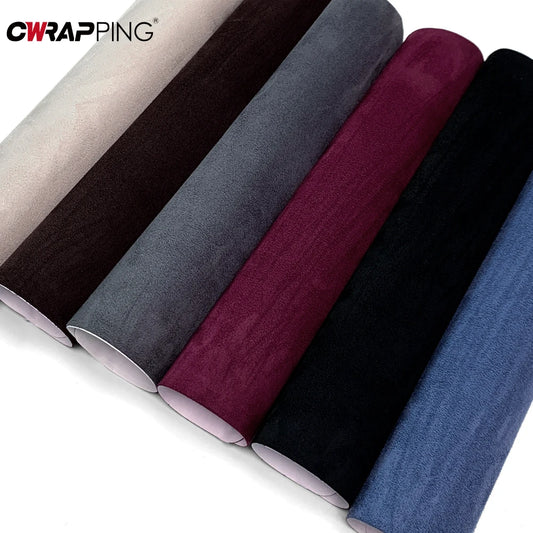 Suede Car Interior Vinyl Wrap — Self-Adhesive Door &amp; Trim Film