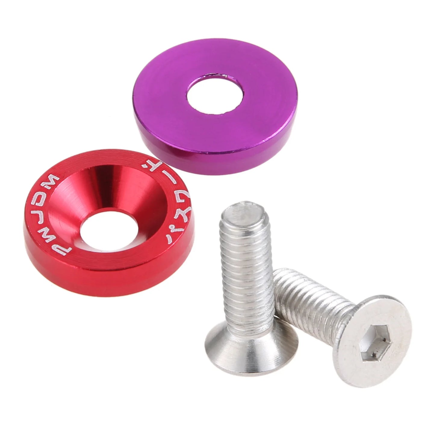 M6 Anodized Aluminum Fender Screw Washers Bolts for Automobile Fender Headlight Bumper Car Modified Fasteners Aluminum
