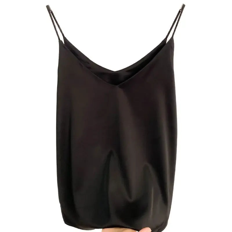 2026 Summer Camisole Slim Vest Sexy Women Sleeveless V-Neck Gray Tee Tank Tops Female Solid Black/White Korean Crop Tops Y2k