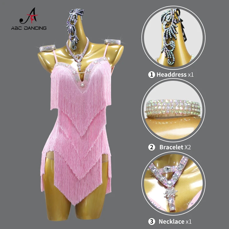 Elegant Latin dance practice dress with skirt