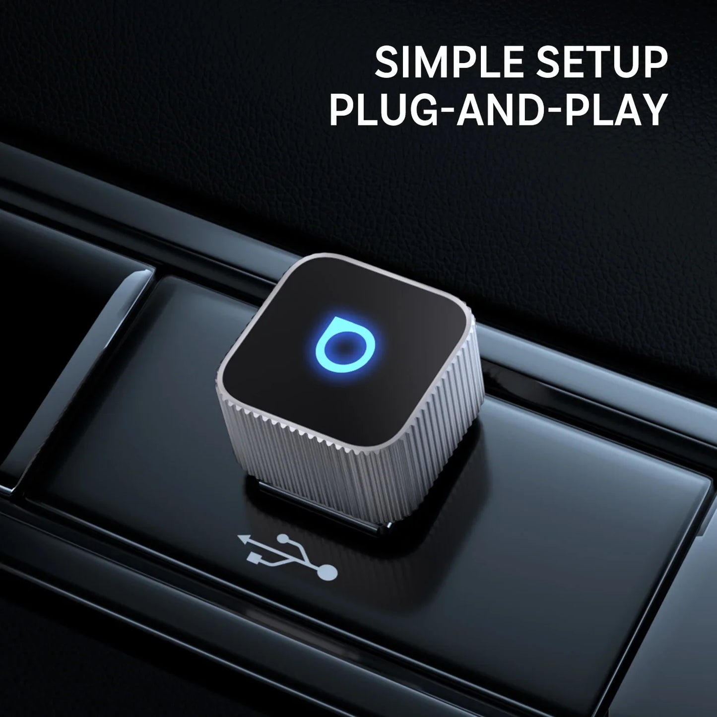 OTTOCAST Mini Slim Cube Wireless CarPlay Android Auto Adapter 2 in 1 USB AI Car Accessories for VW Haval Audi Kia Porsche Lexus
