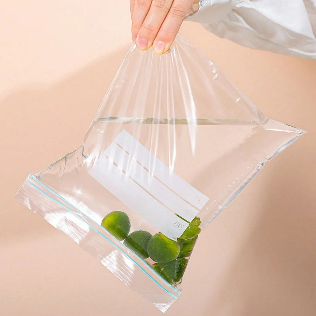 Resealable Zip Bags Variety Pack with Organizer – Snack, Sandwich & Quart Assorted Clear Storage Bags