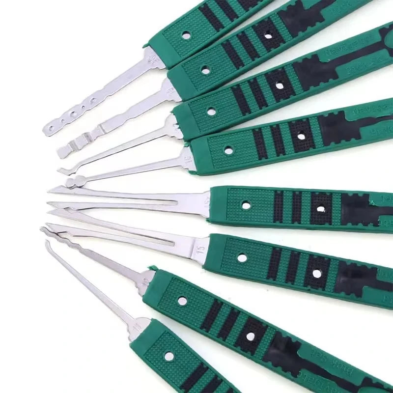 Green KLOM320 Convenient Handle 32 Single Hook Civil Lock Green Multi Scene Use Locksmith Hardware Tools Leather Packaging