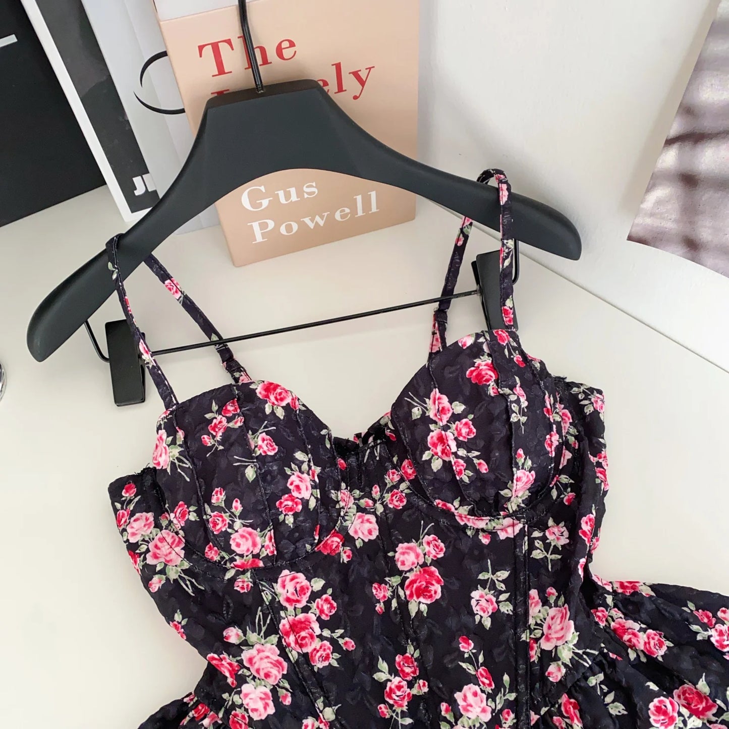 Sexy Slim  Corset ruffle print Chic Korean Camis Tank Top Basic Fashion Off Shoulder Summer Women Clothing