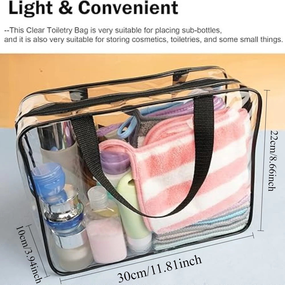 1-12Pcs Large Toy Storage Bags Reusable Clear PVC Travel Waterproof Organizer Bags Makeup Pouch for Books Building Blocks Puzzle