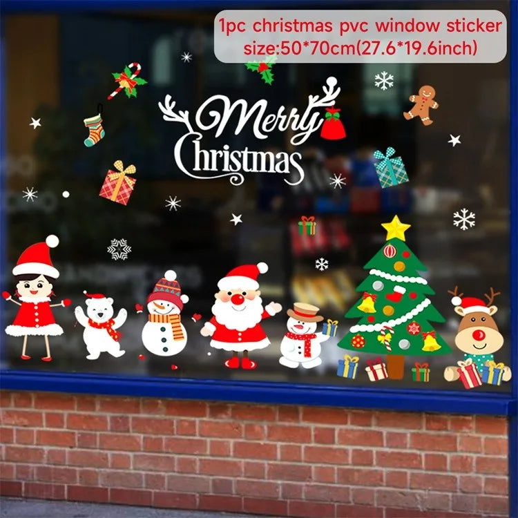Christmas Wall Window Stickers Marry Christmas Decoration For Home 2026 Christmas Ornaments Xmas Navidad Gift New Year 2026