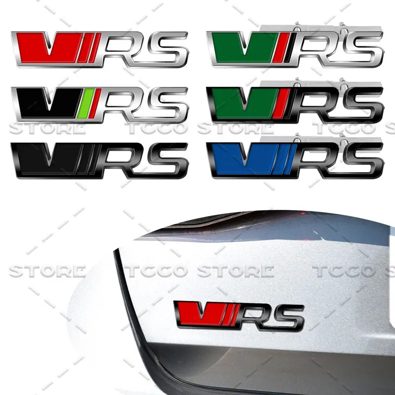 3D Chrome Metal Car Styling VRS Logo Front Grille Emblem Sticker For Skoda Octavia Fabia Rapid Superb Kodiaq Rear Trunk Decor